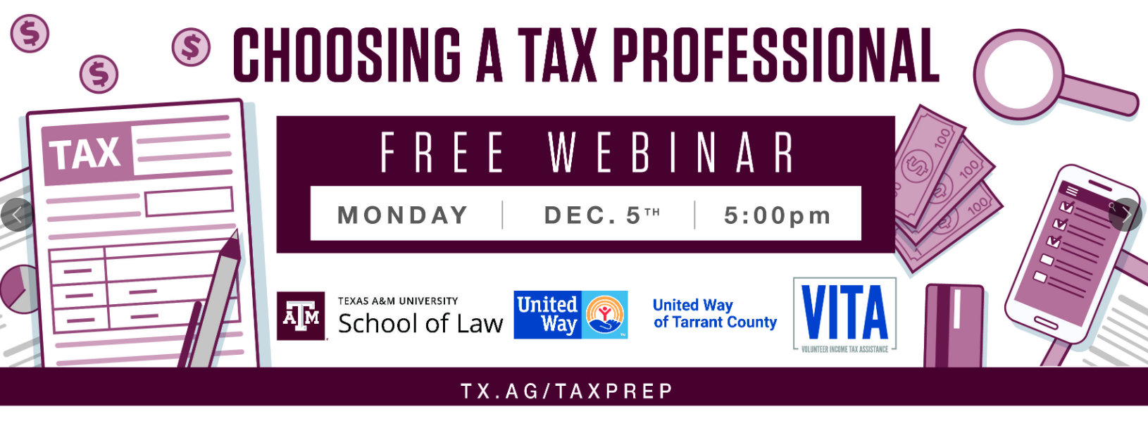 Choosing a Tax Preparer Free inar Texas A&M Law Tax Clinic